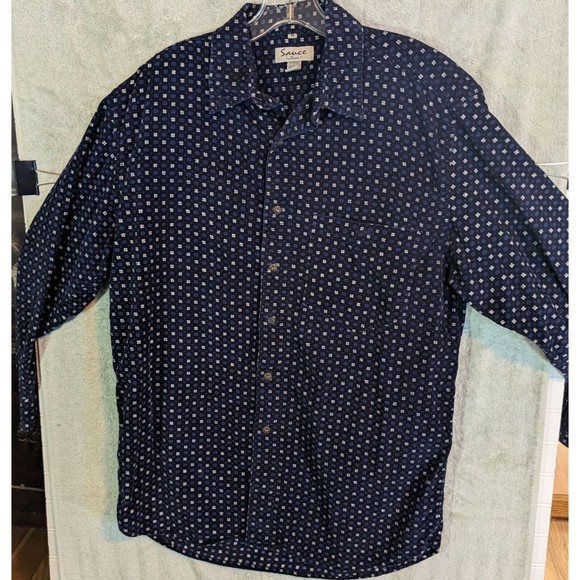 Sauce Berne Mens shirt M fancy corduroy Long Sleeve Button Up subtle soft - Picture 4 of 11